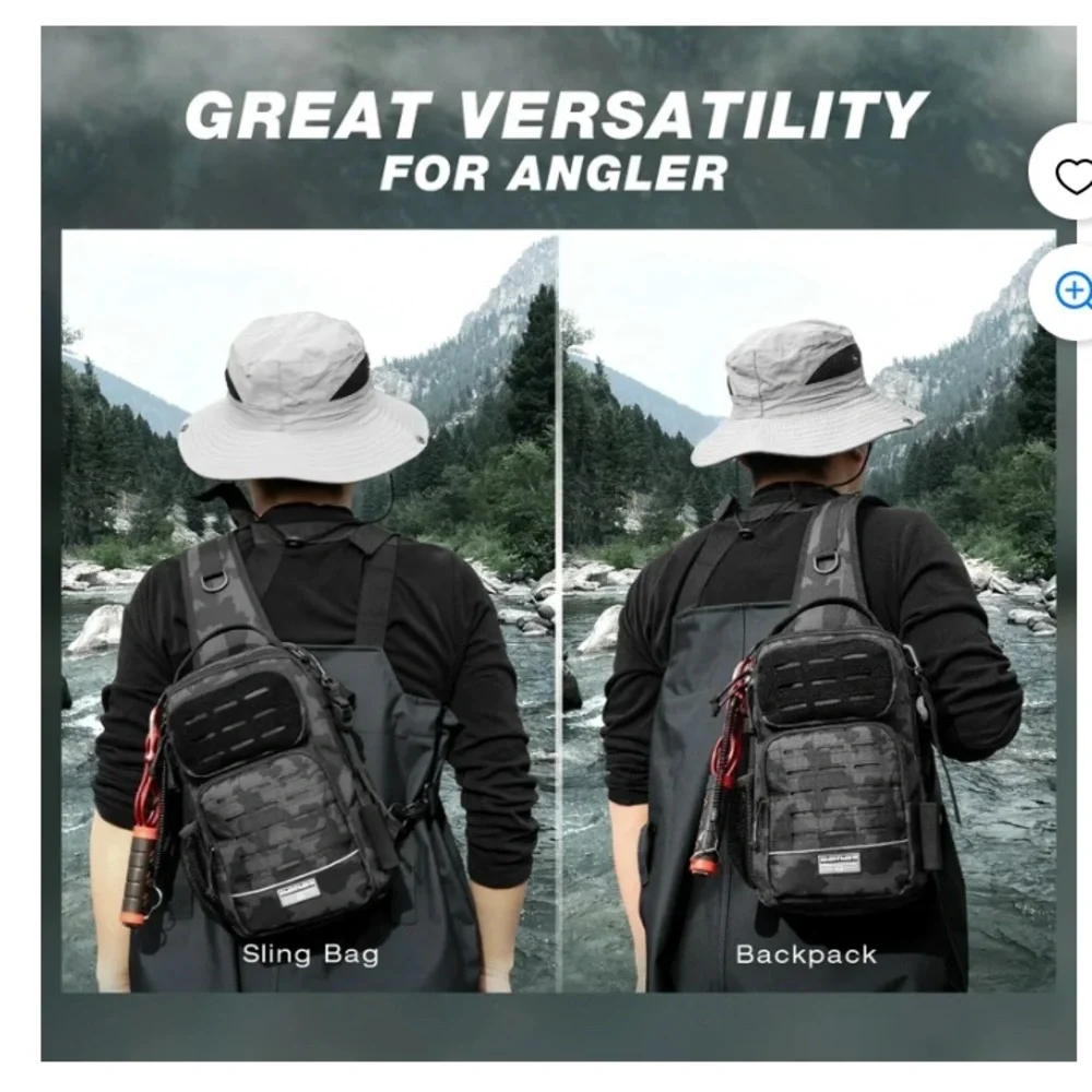 Ghosthorn New Black Camouflage Tactical Fishing Waterproof Lightweight Backpack